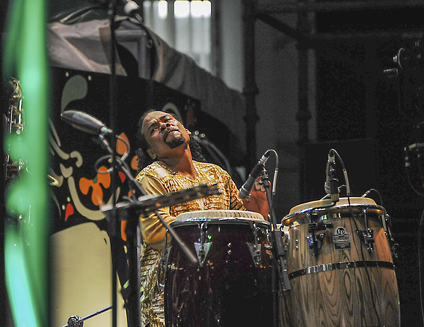 Paoli Mejias is the master drummer on tour with Carlos Santana.